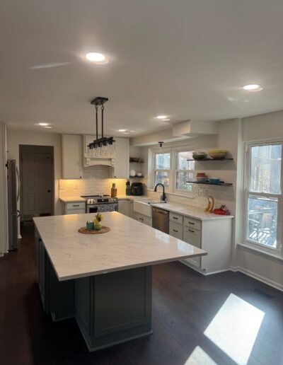 after kitchen remodel marble counter tops