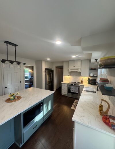 after kitchen remodel microwave inside island