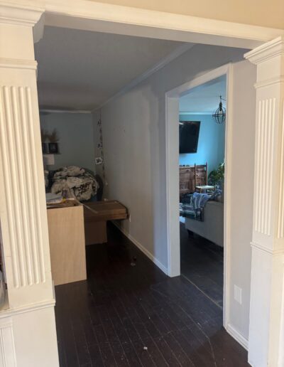 during kitchen remodel wall view