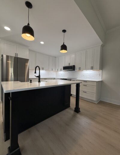 a new modern kitchen after being remodeled