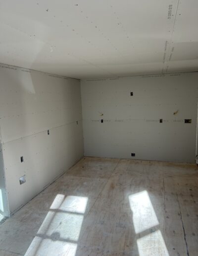 a wall removed to remodel a kitchen