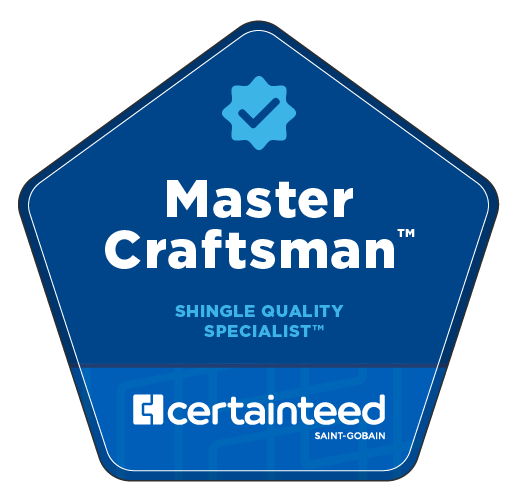 master craftsman badge roofing expert by certainteed
