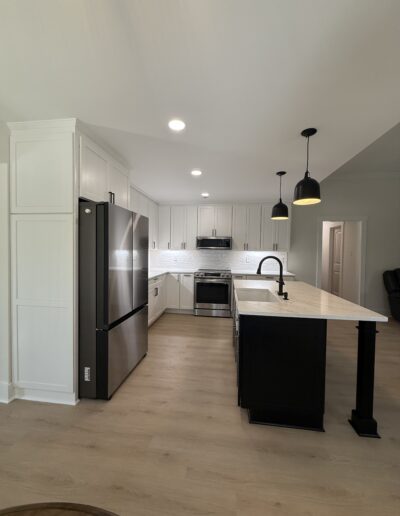 a new modern kitchen built from an old dated kitchen design