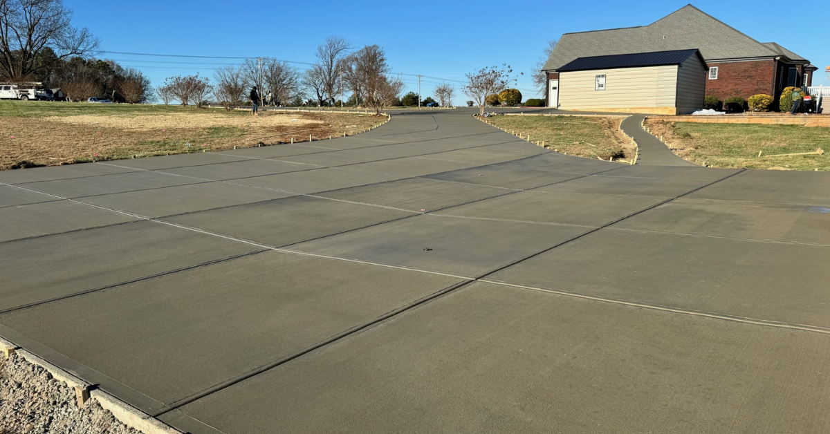 custom built concrete circular driveway