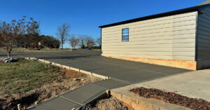 newly finished broom finish driveway extension