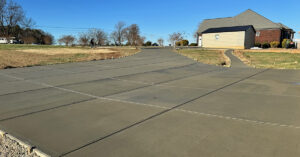 smooth garage floor poured with expansion joints
