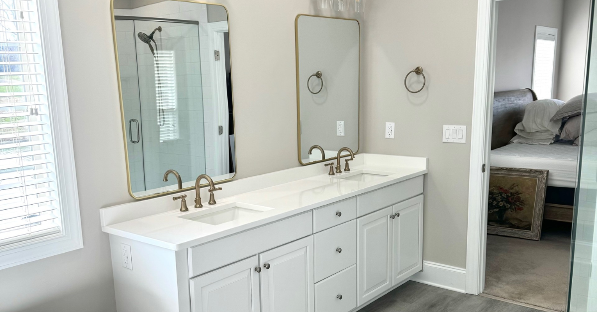 custom vanity, new lighting, and bathroom sinks, fixture installation in indian trail nc
