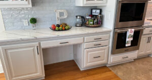 updated kitchen layout with custom built-ins