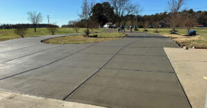 smooth garage floor poured with expansion joints