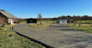 newly formed concrete steps with rebar support