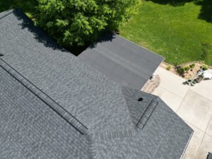 certainteed landmark charcoal black roof with black gutters downspouts and ice and water barrier