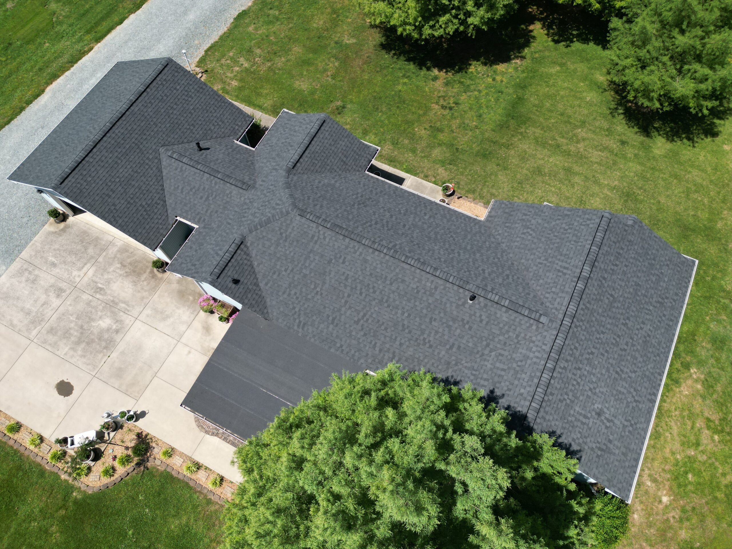 full roof replacement approved through insurance with updated box vent and pipe boots