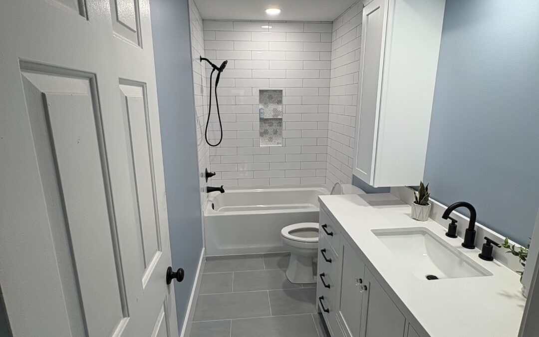 Charlotte NC Bathroom Remodel With Modern Tile and Custom Vanity
