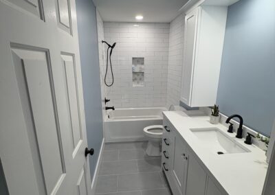 Charlotte NC Bathroom Remodel With Modern Tile and Custom Vanity